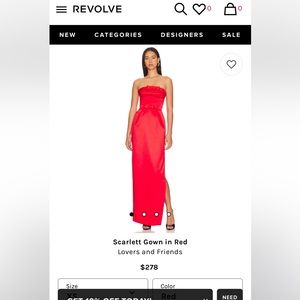 Lovers and Friends red strapless gown